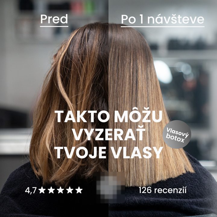 Grafická reklama - pred a po, vlasový botox